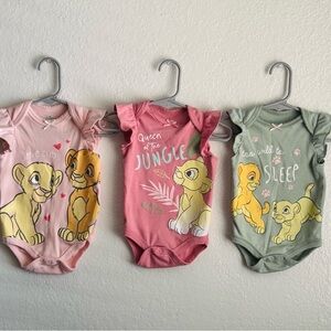 Disney Lion King Baby Bodysuit Bundle - 3 pcs - size 3-6M